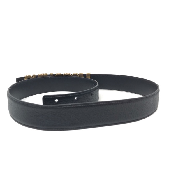 Moschino Authentic Logo Black Leather Belt 44 L - Picture 7 of 8